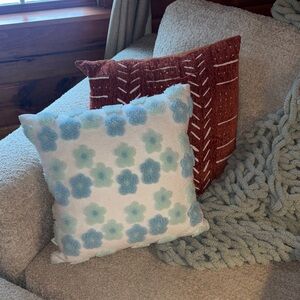 UGG Kookaburra Blue and Cream Textured Pillow